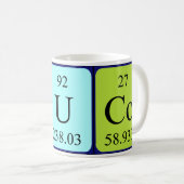 Tasse de nom de table périodique Duco (Devant droit)