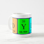 Tasse de nom de table périodique Dylan (Devant gauche)