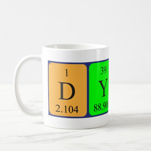 Tasse de nom de table périodique Dylan (Gauche)