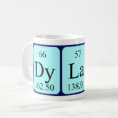Tasse de nom de table périodique Dylana (Devant gauche)