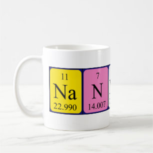 Tasse de nom de table périodique Nannette