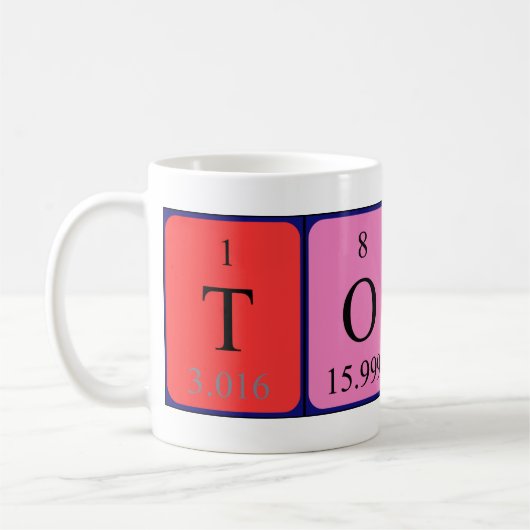Tasse de nom de table périodique Tomos (Gauche)