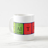 Tasse de nom de table périodique Valtteri (Devant gauche)