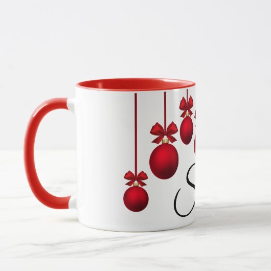 Tasse de nom de vacances de Noël (Gauche)