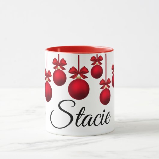 Tasse de nom de vacances de Noël (Centre)