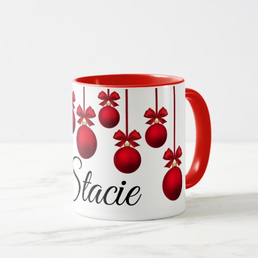 Tasse de nom de vacances de Noël (Devant droit)