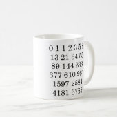 Tasse de nombres de Fibonacci de maths de tasse (Devant droit)