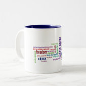 Tasse de nuage de mot (Devant gauche)