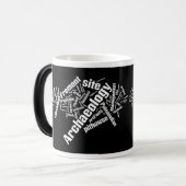 Tasse de nuage de mot d'archéologie : blanc sur le (Devant gauche)