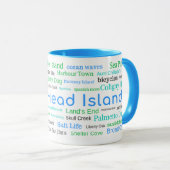 Tasse de nuage de mot de Hilton Head Island (Devant droit)
