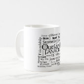 Tasse de nuage de mot d'OFWA (Devant gauche)