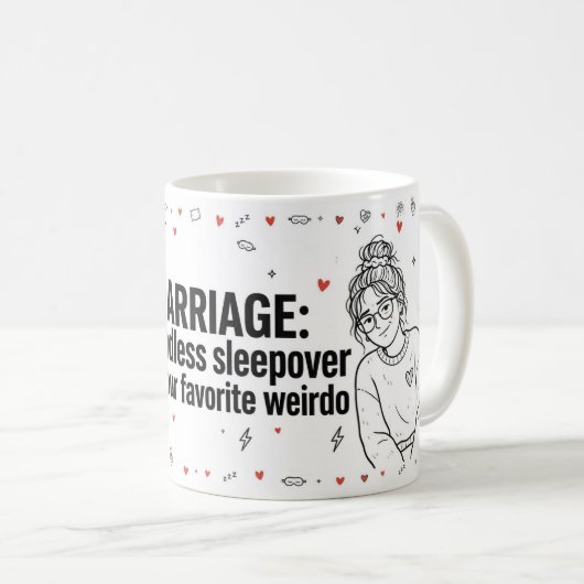 Tasse de Nuit Blanche Endless de Mariage (Devant droit)