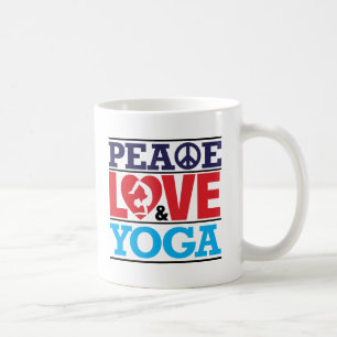 Tasse de paix, d'amour et de yoga