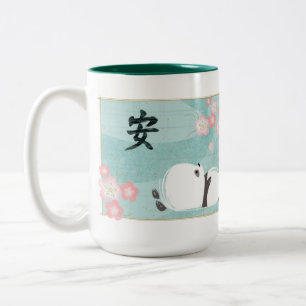 Tasse de panda de zen (fleurs de prune)