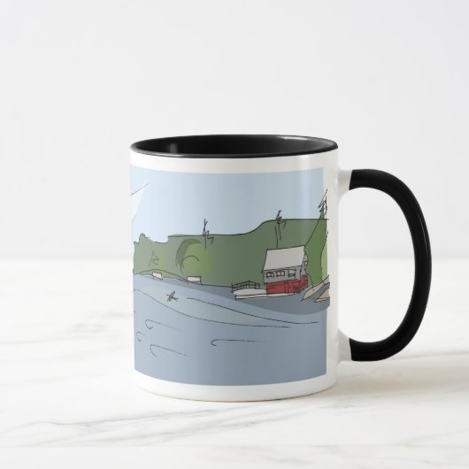 Tasse de panorama de baie d'ombre [noir (Droite)