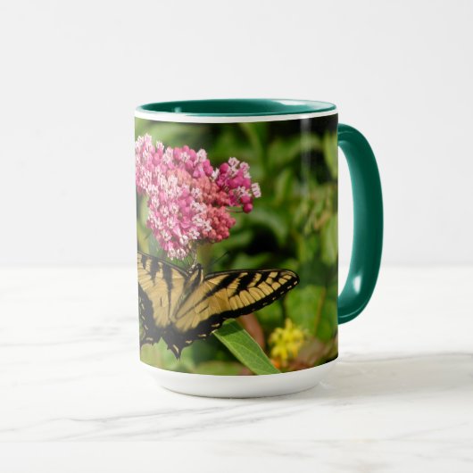 Tasse de papillon avec des fleurs de milkweed (Devant droit)