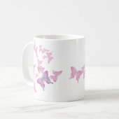Tasse de papillon de rose de bleu de ciel (Devant gauche)