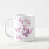 Tasse de papillon de rose de bleu de ciel (Gauche)