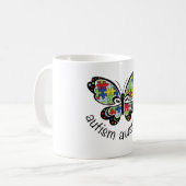 Tasse de papillon de sensibilisation sur l'autisme (Devant gauche)