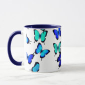 Tasse de papillons de jungle de vert bleu (Gauche)