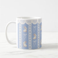 Tasse de Pâques Lapin Aquarelle Dentelle Coquette
