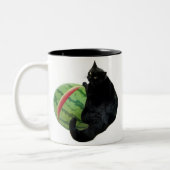 Tasse de pastèque de chat noir (Gauche)