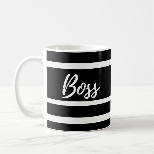 Tasse de patron, rayures noires et blanches (Gauche)