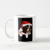 Tasse de pattes de Père Noël de chiot de Boston (Gauche)