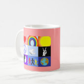 tasse de peaceloveunity - rose (Devant gauche)