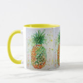 Tasse de peinture aquarelle d'ananas (Gauche)