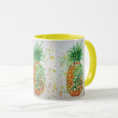 Tasse de peinture aquarelle d'ananas (Devant droit)