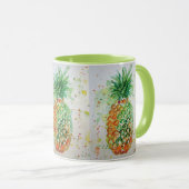 Tasse de peinture aquarelle de l'ananas vert (Devant droit)