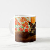 Tasse de peinture de chat noir (Devant gauche)