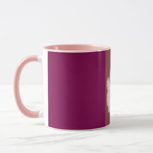 tasse de peinture de fleur rose (Gauche)