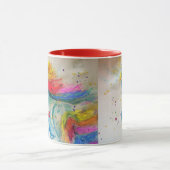Tasse de peinture de Noël licorne arc-en-ciel joye (Centre)