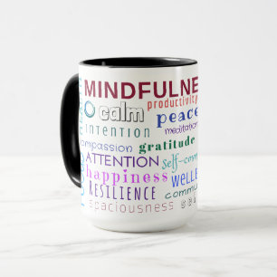 Tasse de pêle-mêle de mot de Mindfulness