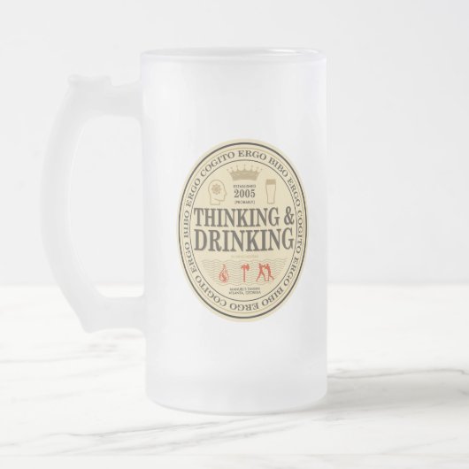 Tasse de pensée et potable en verre givré (Gauche)