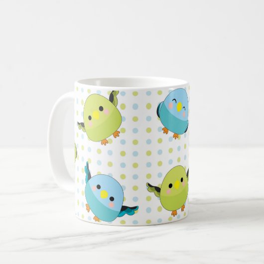 Tasse de perruche de Kawaii Lineolated (Devant gauche)