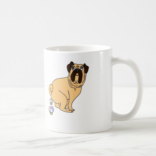 Tasse de petits gâteaux de Pooping de carlin (Droite)
