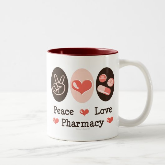 Tasse de pharmacie d'amour de paix (Droit)