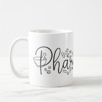 Tasse de pharmacien à typographie artistique