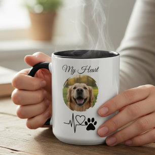 Tasse de photo d'animal de compagnie avec empreint