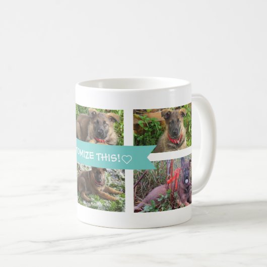 Tasse de photo de collage d'animal familier (Devant droit)