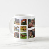 Tasse de photo de collage de cheval (ronde) (Devant gauche)