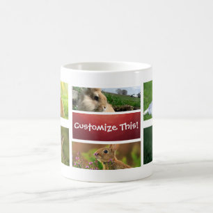 Tasse de photo de collage de lapin