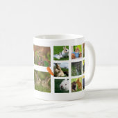 Tasse de photo de collage de lapin (ronde) (Devant droit)