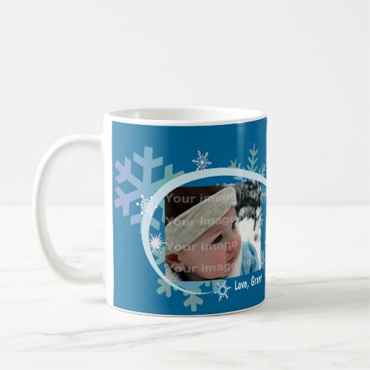 Tasse de photo de flocons de neige d'hiver (Gauche)