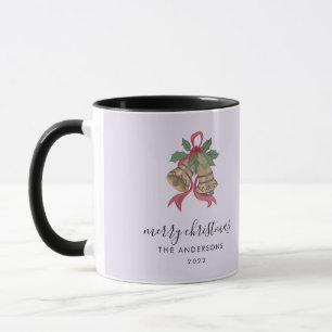Tasse de photo de Noël à écriture moderne noire