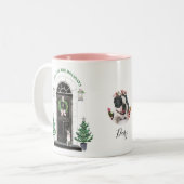 Tasse de photo de Noël de vacances de chien de (Devant gauche)