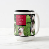 Tasse de photo "de rire vivant d'amour" de (Devant droit)